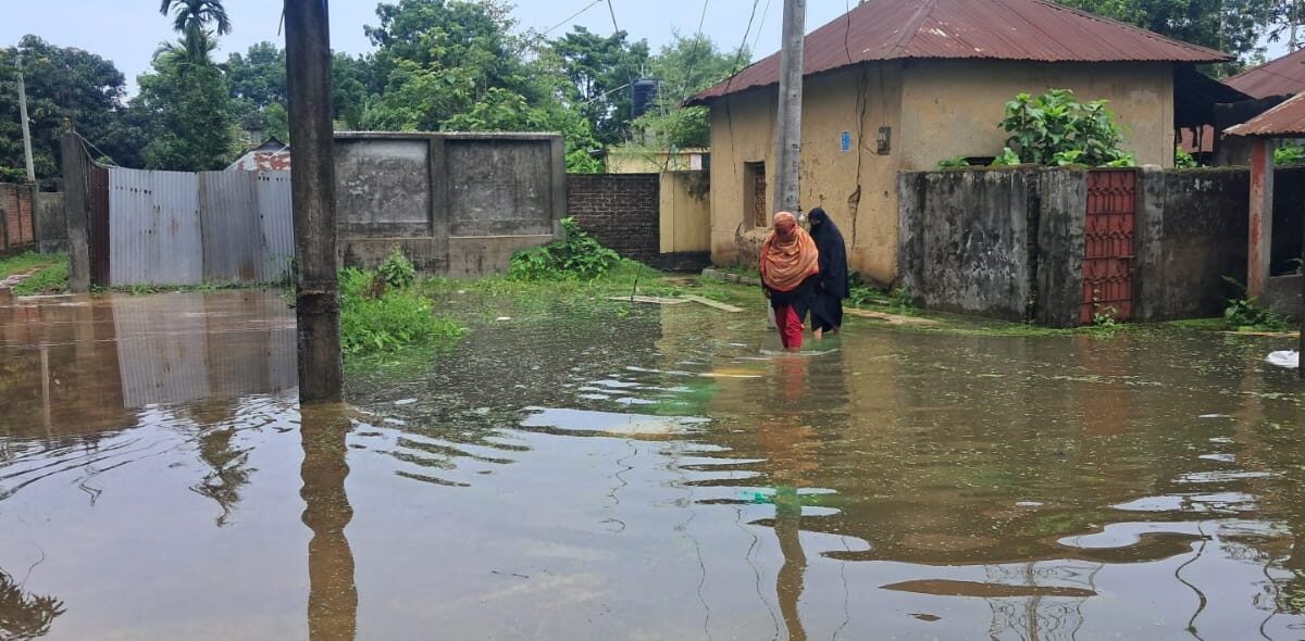 শ্রীপুর পৌরসভার অল্প বৃষ্টিতেই জলাবদ্ধতার সৃষ্টি, দুই শতাধিক পরিবার পানি বন্ধি